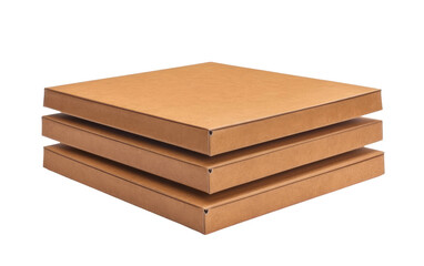 A Stack of Brown Boxes, Three Layers High, Awaiting the Summit of Flavor on a White or Clear Surface PNG Transparent Background.