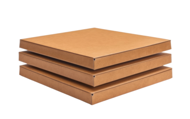 A Stack of Brown Boxes, Three Layers High, Awaiting the Summit of Flavor on a White or Clear Surface PNG Transparent Background.