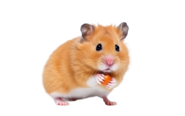 Cute Hamster, A Small Companion with a Giant Capacity for Love on a White or Clear Surface PNG Transparent Background.