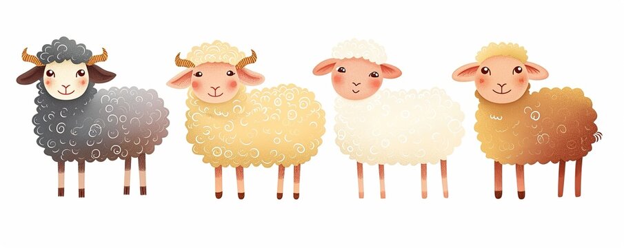 funny sheep and lamb