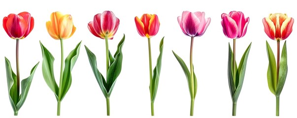 tulips isolated on white background