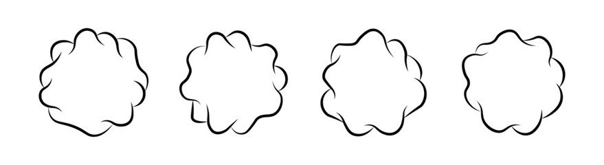 Frame of cartoon clouds. Abstract shapes with copy spase for text