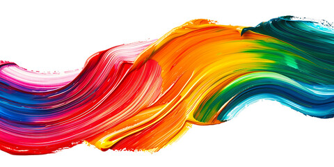 Rainbow brush strokes on transparent background PNG