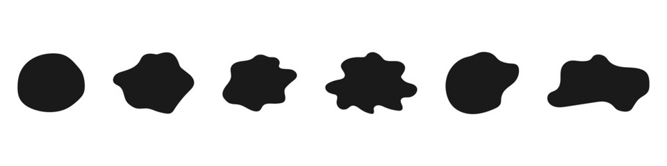 Shapes. Blob Shape. Black Shape. Liquid organic Shapes. Irregular liquid, Blob shape. Vector illustration