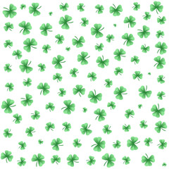 Simple seamless pattern with clovers leafs. St Patrick's Day symbol, Irish lucky shamrock background