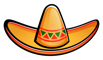 mexican hat or sombrero cartoon