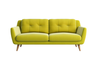 The Clean Lines and Refined Form of a Modern Sofa Statement on a White or Clear Surface PNG Transparent Background.