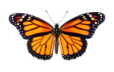 Fototapeta premium Delicate Dance and Radiant Colors of a Beautiful Butterfly on a White or Clear Surface PNG Transparent Background.