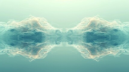 Mindful Reflections: Symmetrical patterns and tranquil colors encourage introspection and inner peace - obrazy, fototapety, plakaty