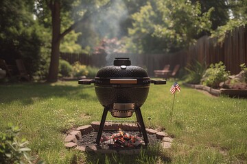 Summer BBQ with a Twist A Grill-roasted American Flag Generative AI