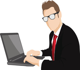 businessman working on laptop