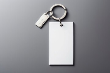 Blank Keychain Mockup on Grey Background