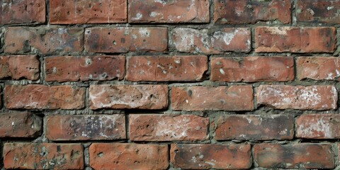 Obraz premium Texture of a red brick wall, perfect for background or pattern use in design projects.