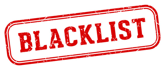 blacklist stamp. blacklist rectangular stamp on white background