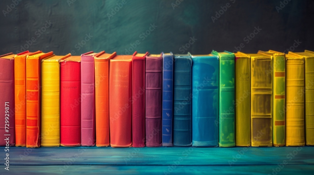 Poster scholarly spectrum: an array of vibrant colors symbolizing diverse fields of study and knowledge