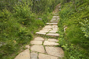 Hiking track from Bodo to Kaiservarden in Nordland county, Norway, Europe
