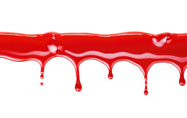 Transform Ordinary Meals into Culinary Masterpieces with Ketchup Red Sauce Drops on a White or Clear Surface PNG Transparent Background.