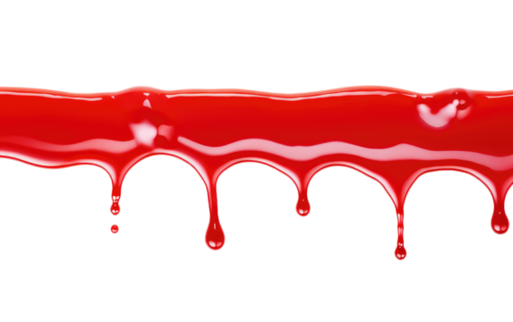 Transform Ordinary Meals into Culinary Masterpieces with Ketchup Red Sauce Drops on a White or Clear Surface PNG Transparent Background.
