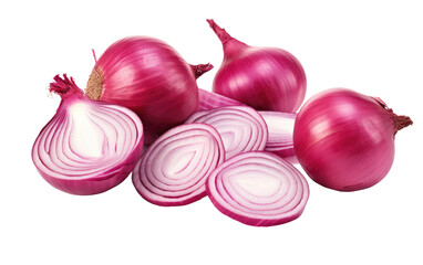 Your Cuisine with the Savory Charm of Sliced Onion Pieces on a White or Clear Surface PNG Transparent Background.