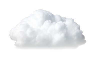 A Lone White Cloud Meandering Through the Open Canopy of the Blue Sky on a White or Clear Surface PNG Transparent Background.