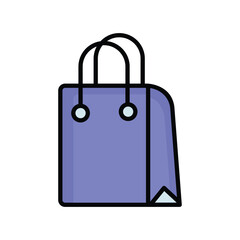 paper bag icon with white background vector stock illustration
