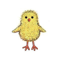 Cute Easter chick illustration. Fluffy baby chicken.. Fluffy Easter chick. Cute Easter art. Newly hatched chick for Easter. Simple scribble style fluffy chick drawing. Easter doodle art.