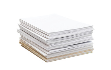 Reach the Summit of Organization with a Perfectly Aligned Stack of Papers on a White or Clear Surface PNG Transparent Background.