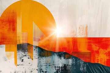 Abstract Solar Power Collage in Sunlight Tones

