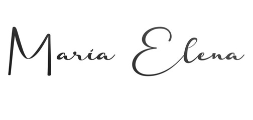 Maria Elena - black color - name written - ideal for websites,, presentations, greetings, banners, cards,, t-shirt, sweatshirt, prints, cricut, silhouette, sublimation

Lingua parole chiave: Italiano
