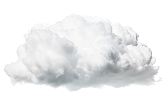 Strom Rainy Cloud Meandering Through the Open Canopy of the Blue Sky on a White or Clear Surface PNG Transparent Background.