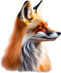 Fototapeta premium Red Fox, Close-up colored-pencil sketch of Red Fox, Vulpes vulpes.