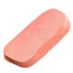 Slice of ham hand draw and paint on png file for decoration and online advertising 