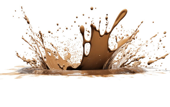 Transparent Splash with Mud on a White or Clear Surface PNG Transparent Background.