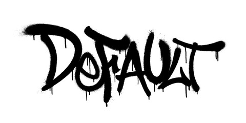 Sprayed default font graffiti with overspray in black over white. Vector illustration.