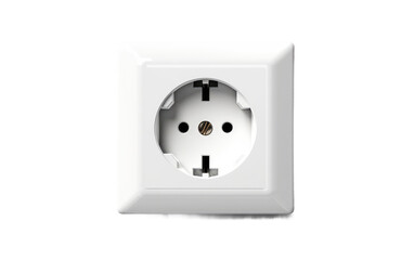 Convenience with a Modern Wall Socket and Electrical Plug Ensemble on a White or Clear Surface PNG Transparent Background.