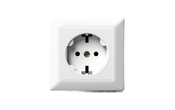 Convenience with a Modern Wall Socket and Electrical Plug Ensemble on a White or Clear Surface PNG Transparent Background. - Powered by Adobe