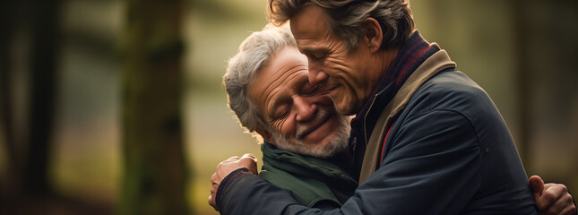 Obraz premium Two elderly friends having a fun, friendly time.