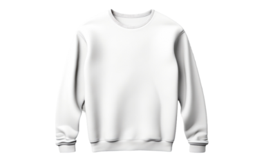 White Sweatshirts Redefining Comfort and Fashion Simplicity on a White or Clear Surface PNG Transparent Background.