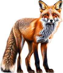 Obraz premium Red Fox, Close-up colored-pencil sketch of Red Fox, Vulpes vulpes.