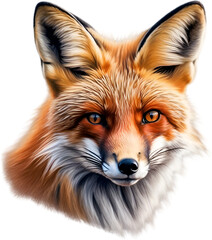 Obraz premium Red Fox, Close-up colored-pencil sketch of Red Fox, Vulpes vulpes.