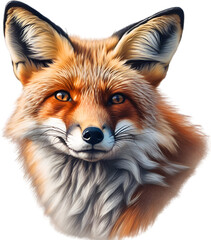 Fototapeta premium Red Fox, Close-up colored-pencil sketch of Red Fox, Vulpes vulpes.