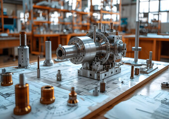 Fototapeta premium Gear and equipment, Civil and mechanical engineering concept.