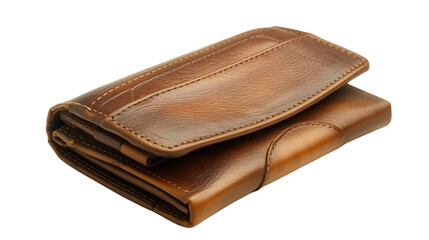 brown leather wallet isolated on white background png image