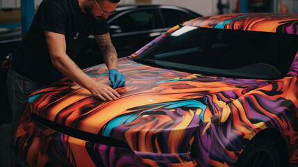 The process of wrapping a car