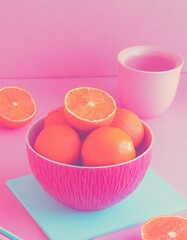 3d bowl full of oranges 