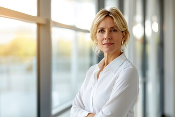 successful mature business woman looking at camera