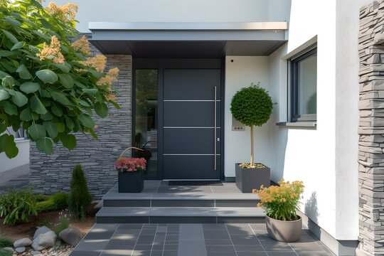 Moderne Wohnungst&uuml;r: Seitenteil aus Glas