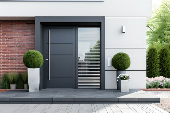 Vorlage: moderne deutsche Eingangst&uuml;r mit Seitenteil