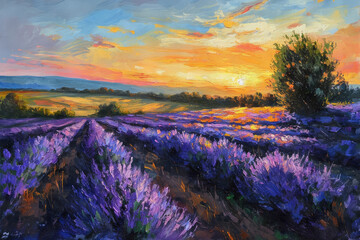 Lavender fields landscape - 729941612