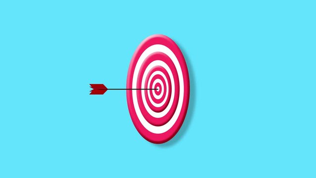 on target arrow animation of arrows being thrown into the target board game animation on dart green screen alpha looping